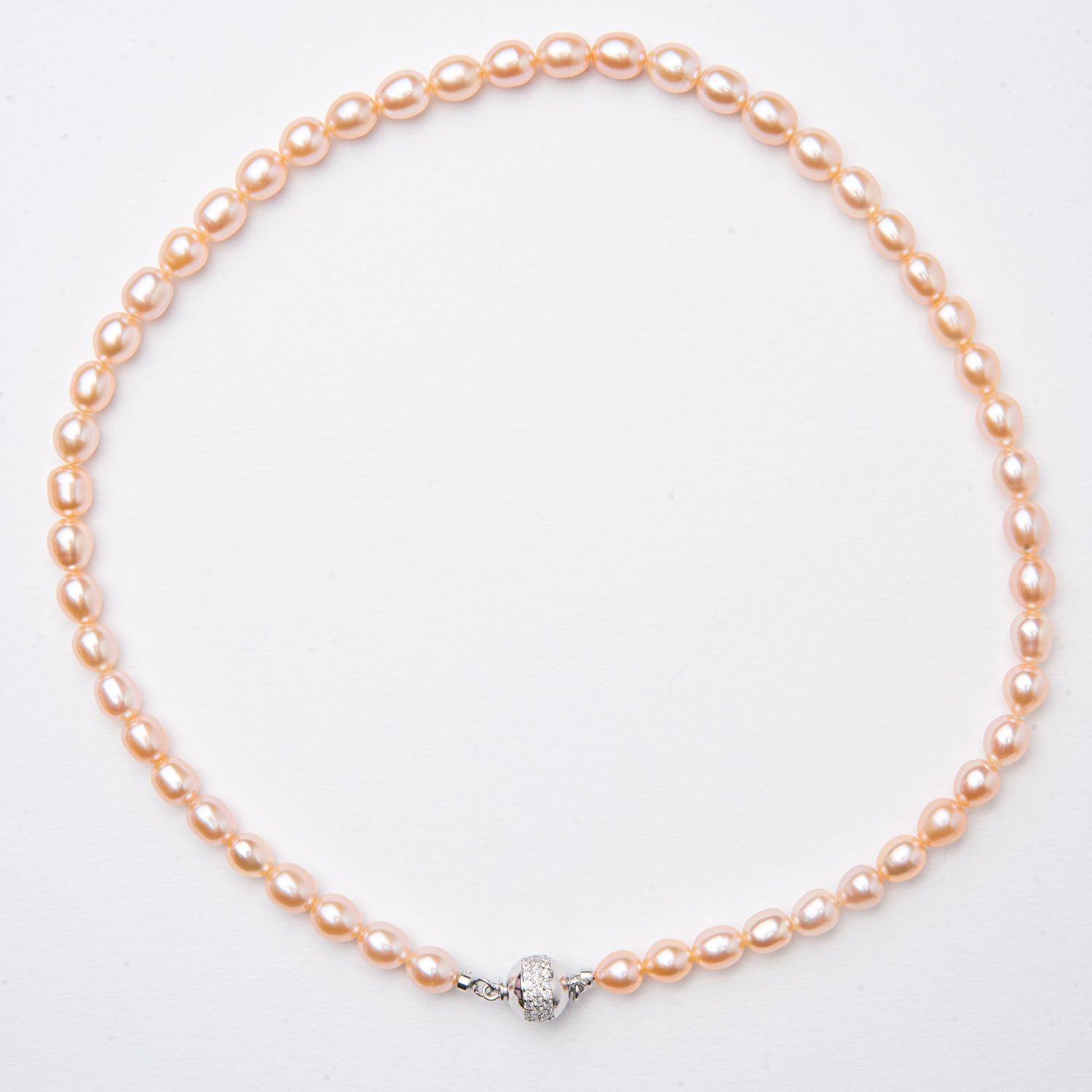Bronzallure Cultured Fresh Water Pearl Peach Necklace