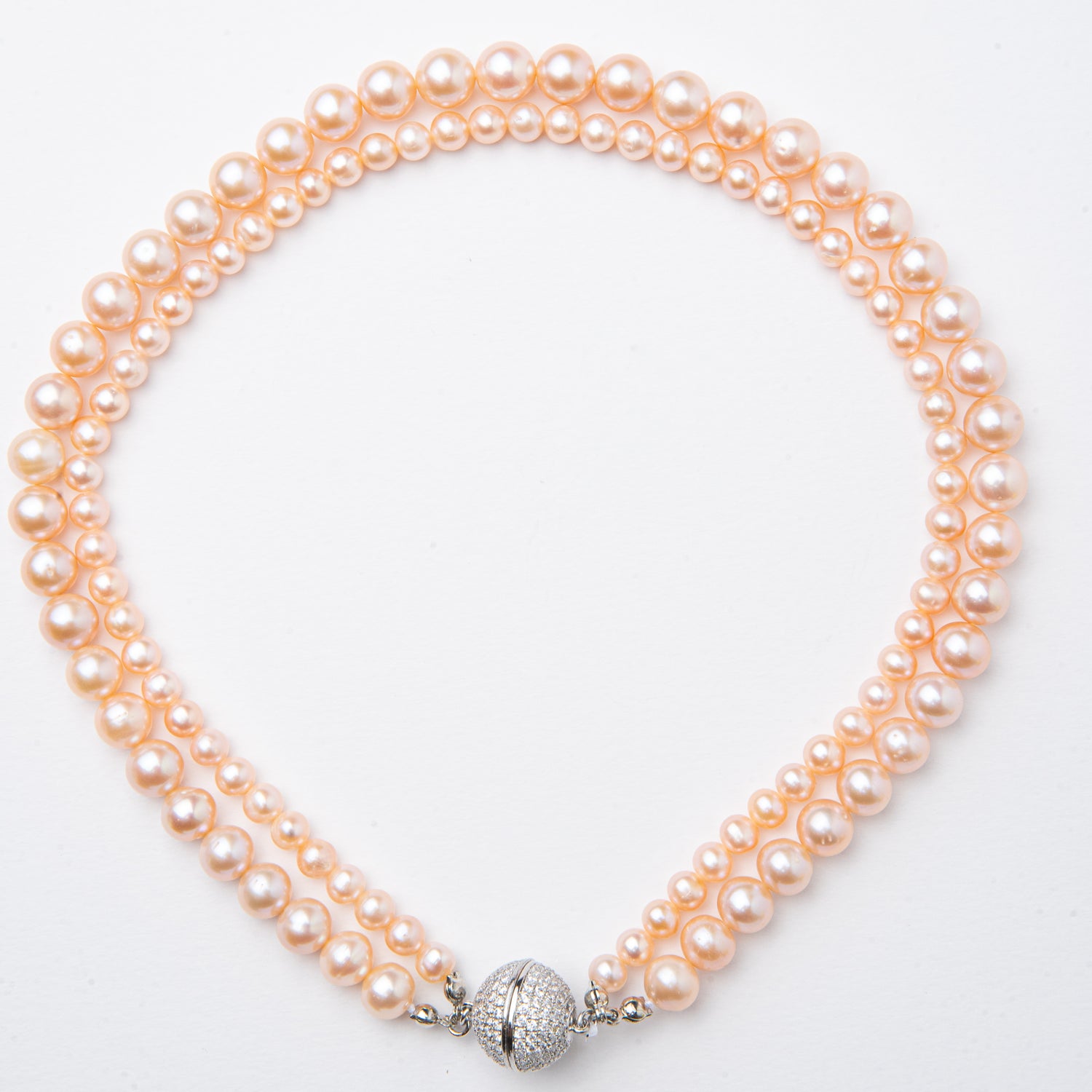 Bronzallure Cultured Fresh Water Pearl Peach Necklace