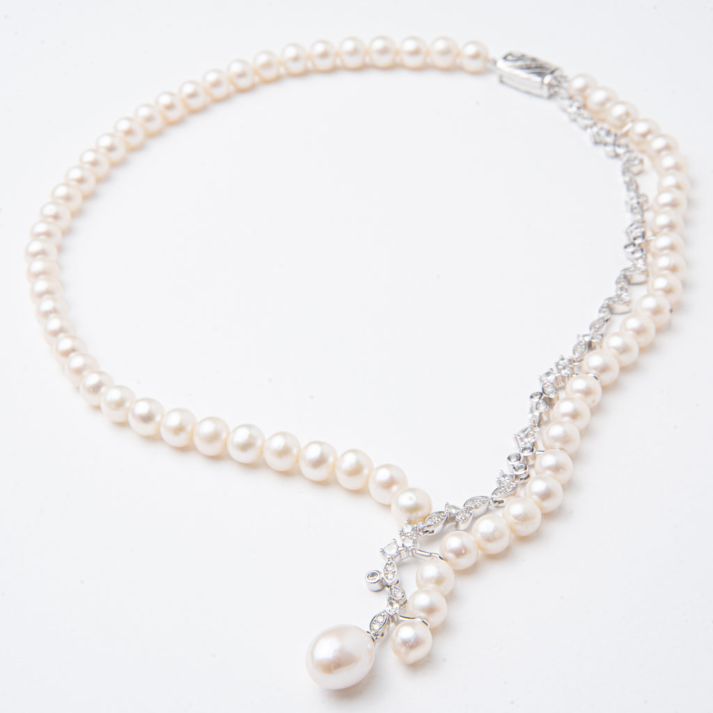Bronzallure Cultured Freshwater Pearl White  Necklace