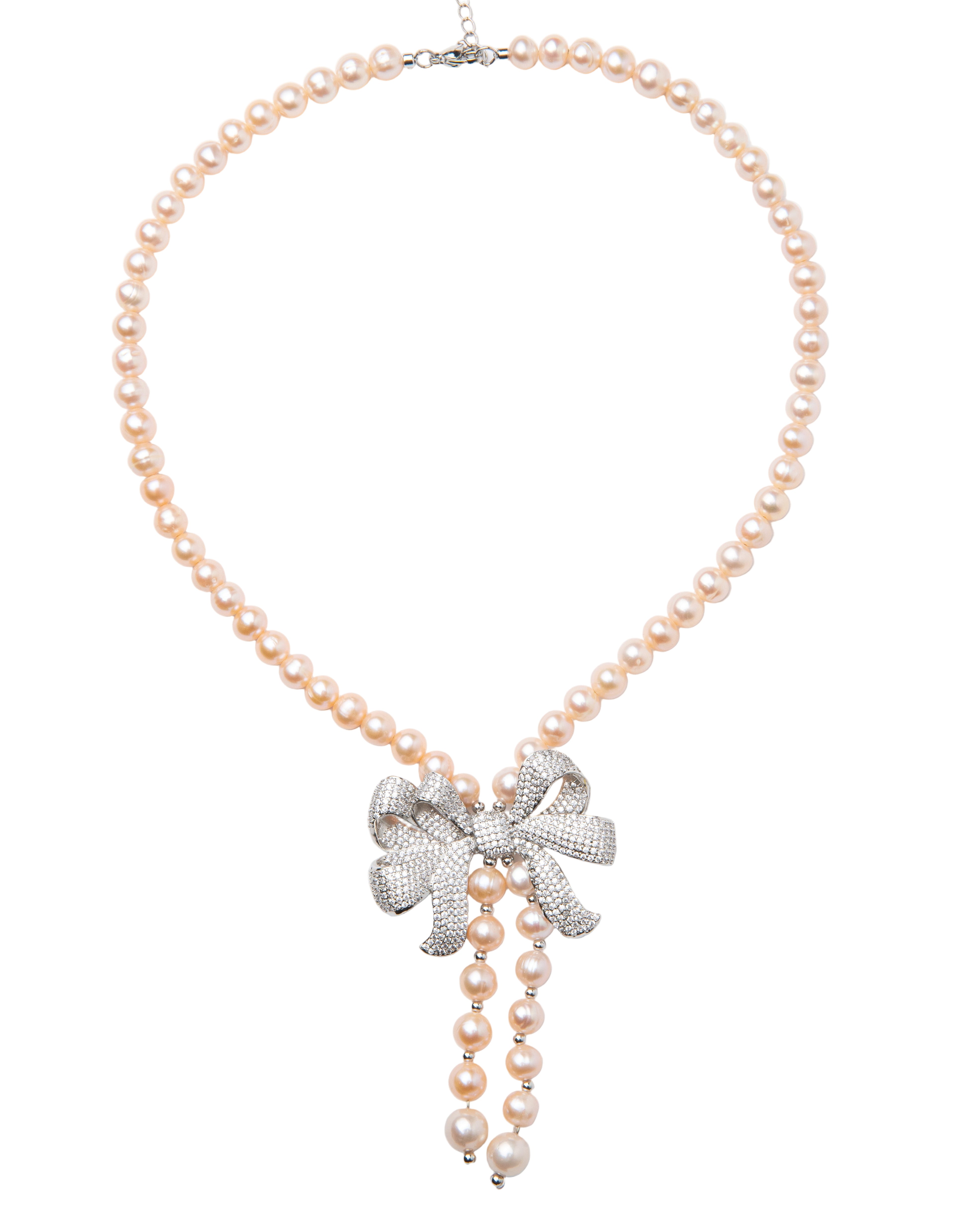 Bronzallure  Necklace Fresh Water Cultured Pearl Peach