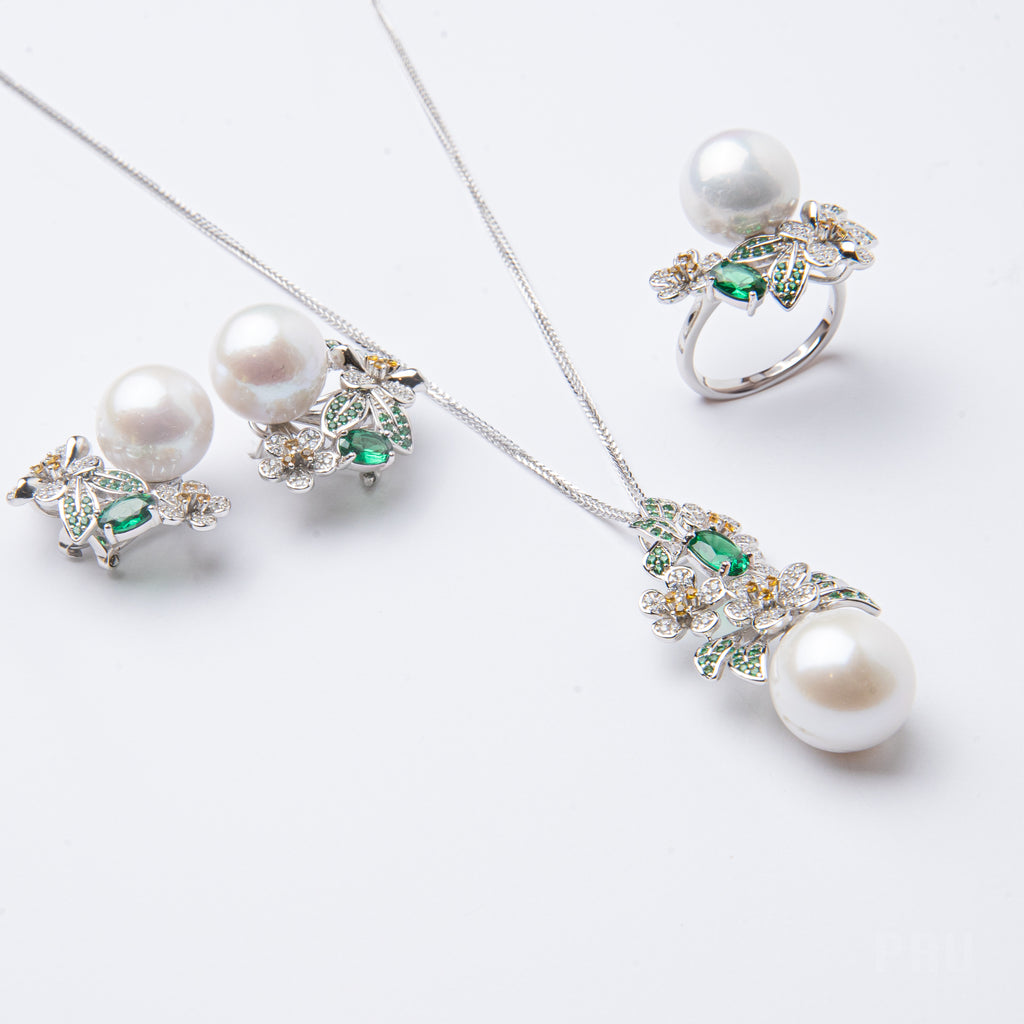 Bronzallure Set of 3 Fresh Water Cultured Pearl White