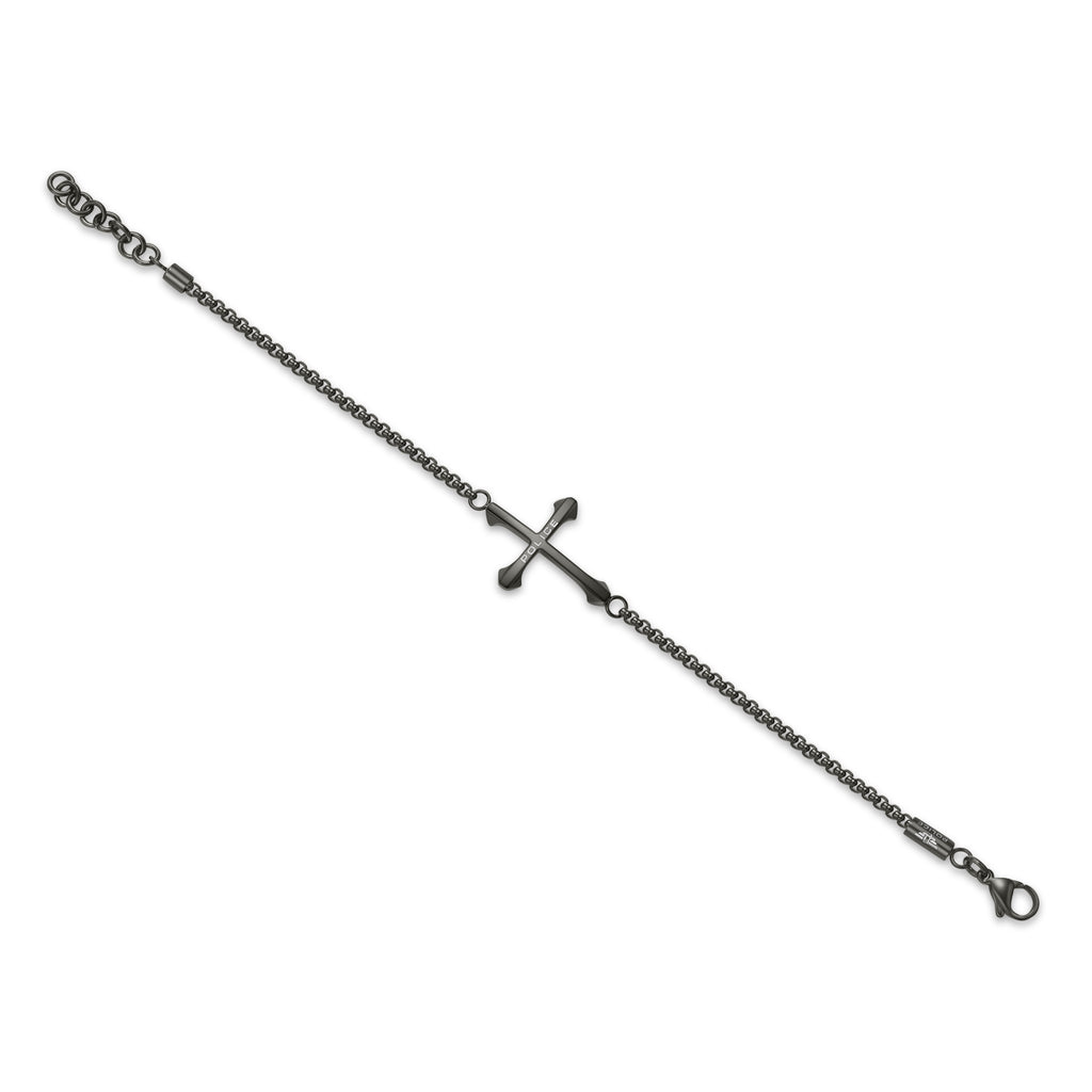 POLICE DIE-CUT GUN CROSS MOTIF CHAIN BRACELET