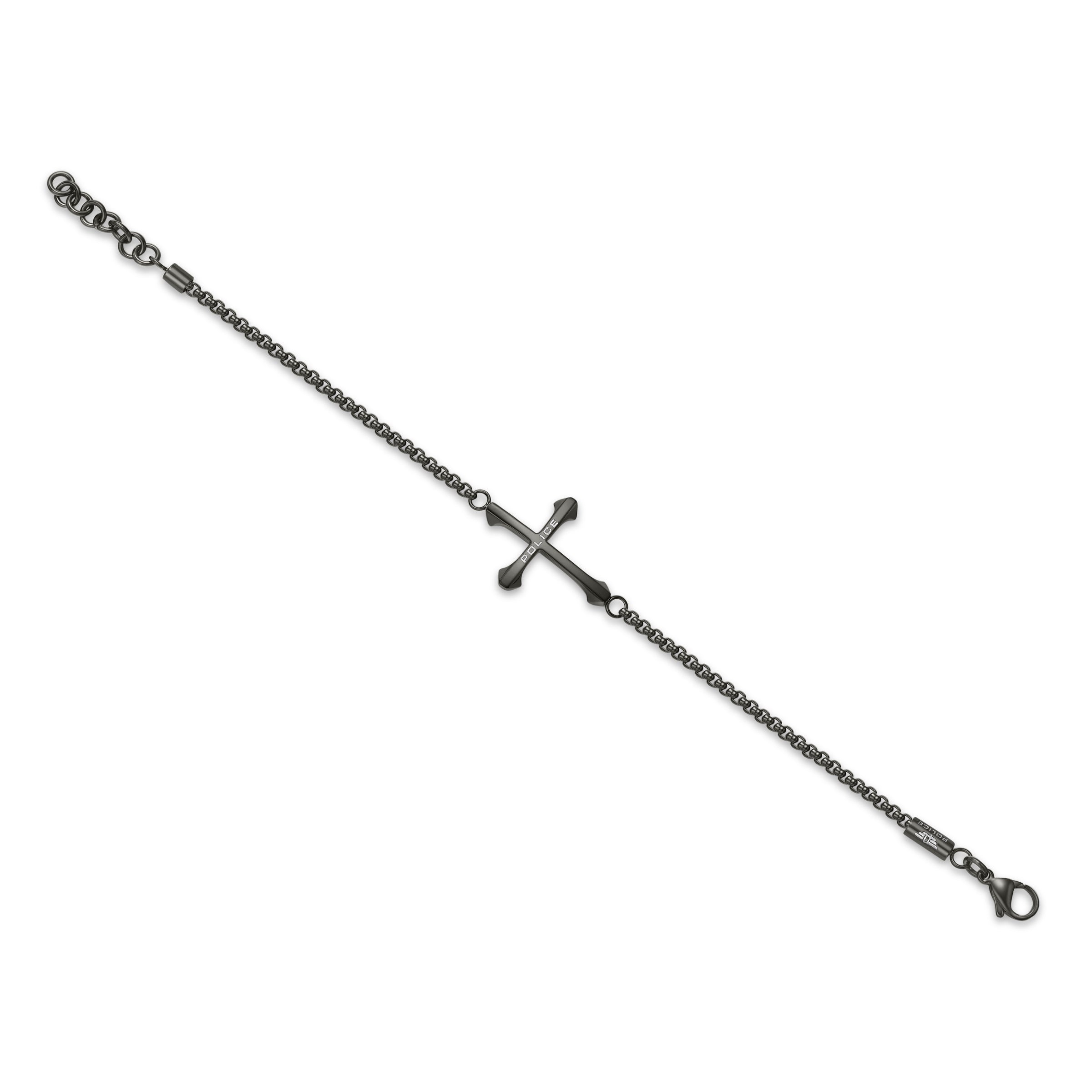 POLICE DIE-CUT GUN CROSS MOTIF CHAIN BRACELET