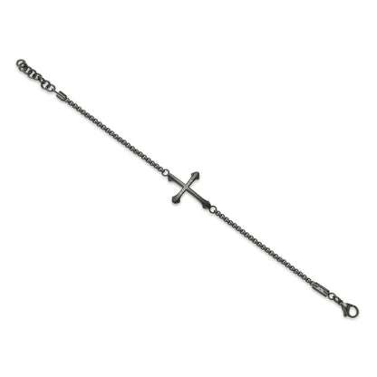 POLICE DIE-CUT GUN CROSS MOTIF CHAIN BRACELET