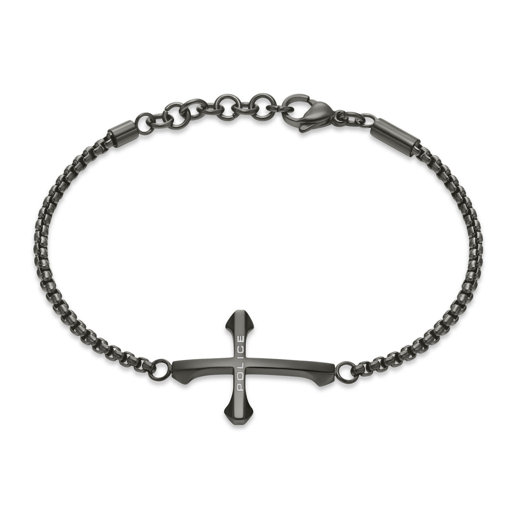 POLICE DIE-CUT GUN CROSS MOTIF CHAIN BRACELET