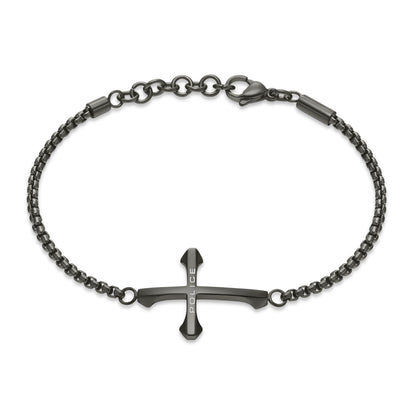 POLICE DIE-CUT GUN CROSS MOTIF CHAIN BRACELET