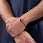 POLICE DIE-CUT GUN CROSS MOTIF CHAIN BRACELET