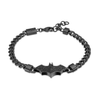 Police Batarang Limited Edition Black Chain Bracelet with Crystal Bat Motif