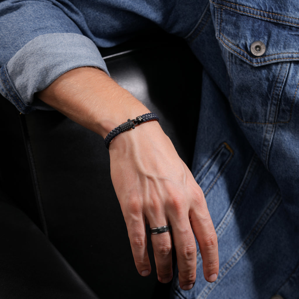 Police Wrath Men's Blue & Black Bracelet