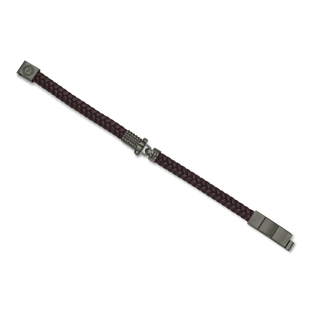 Police Wrath Men's Brown & Grey Bracelet Stainless Steel
