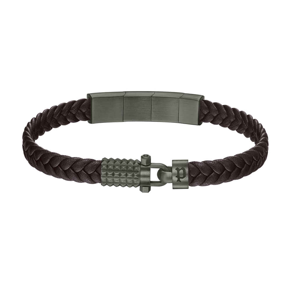 Police Wrath Men's Brown & Grey Bracelet Stainless Steel