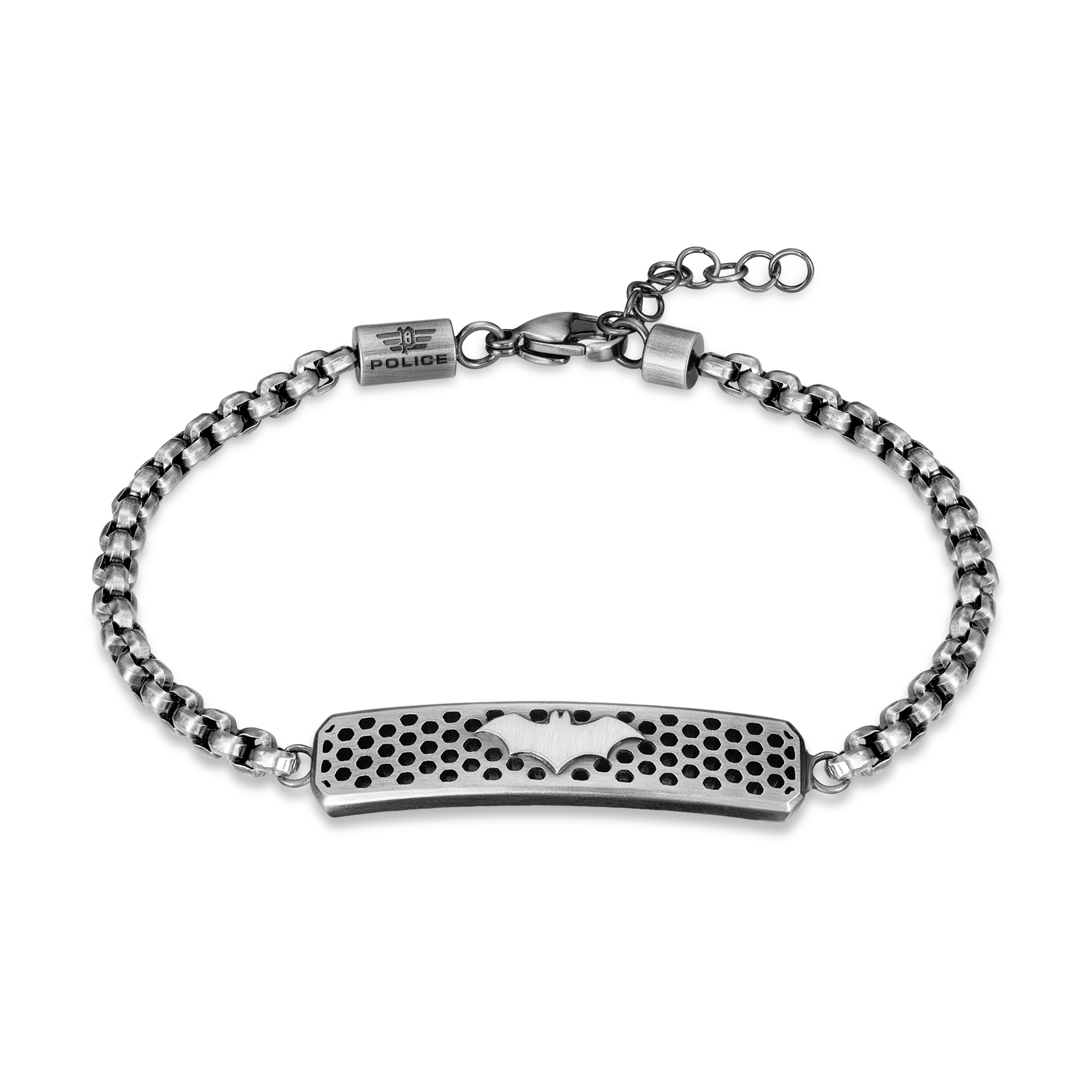 Police Protector Limited Edition Antique Stainless Steel Bracelet with Bat Motif