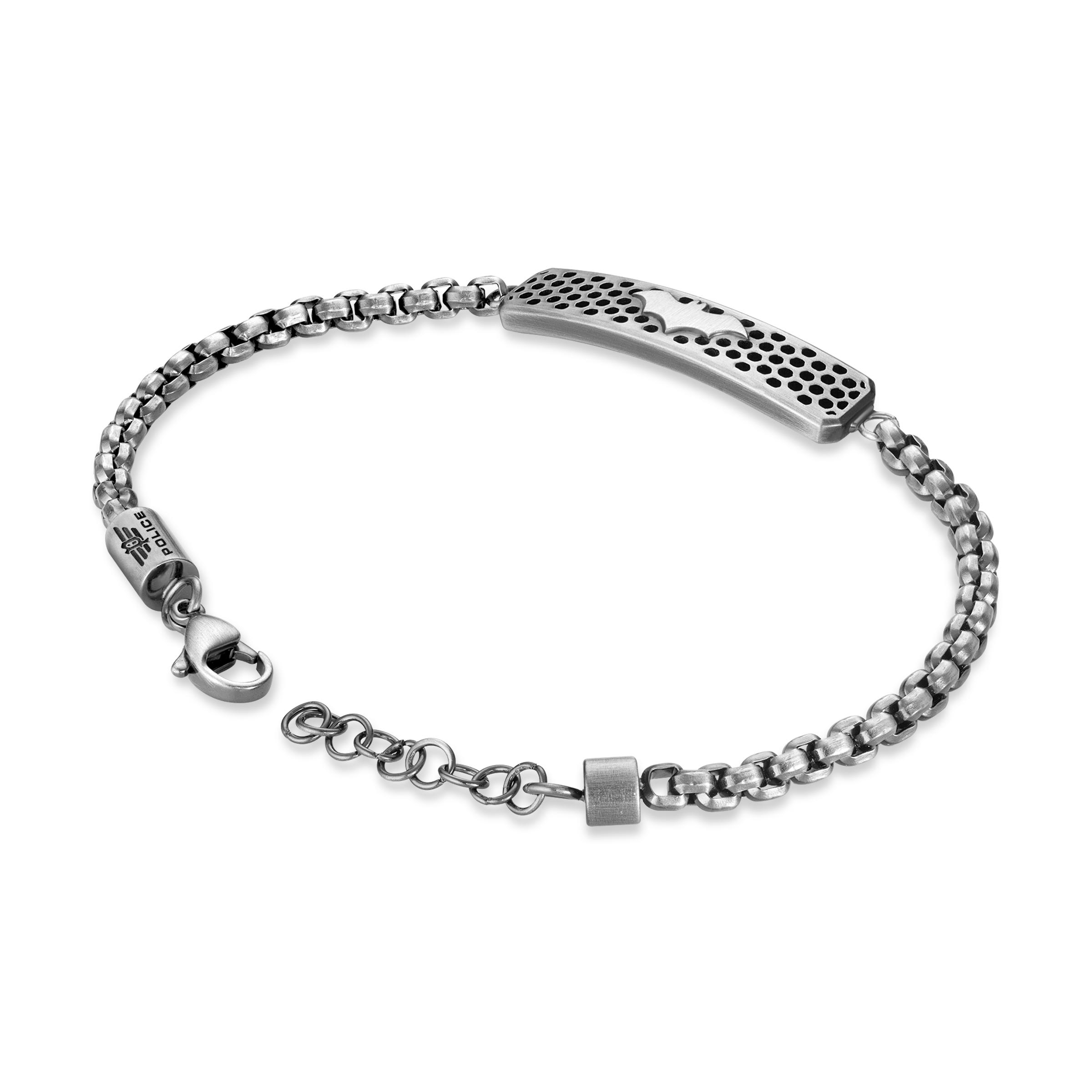 Police Protector Limited Edition Antique Stainless Steel Bracelet with Bat Motif