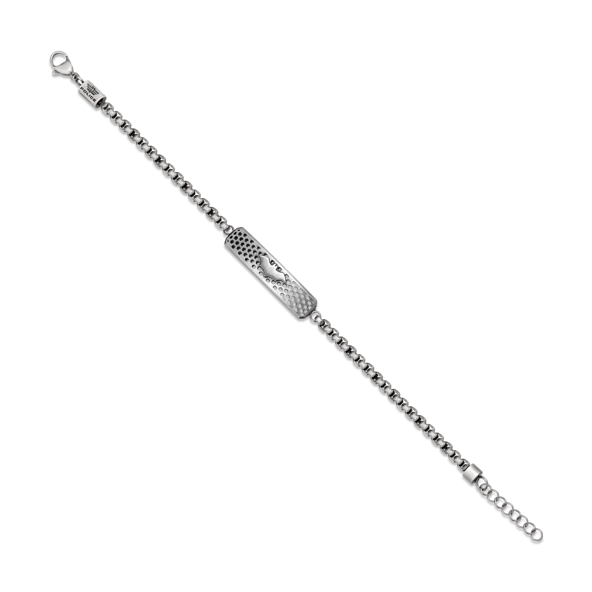 Police Protector Limited Edition Antique Stainless Steel Bracelet with Bat Motif Police Protector Limited Edition Antique Stainless Steel Bracelet with Bat Motif