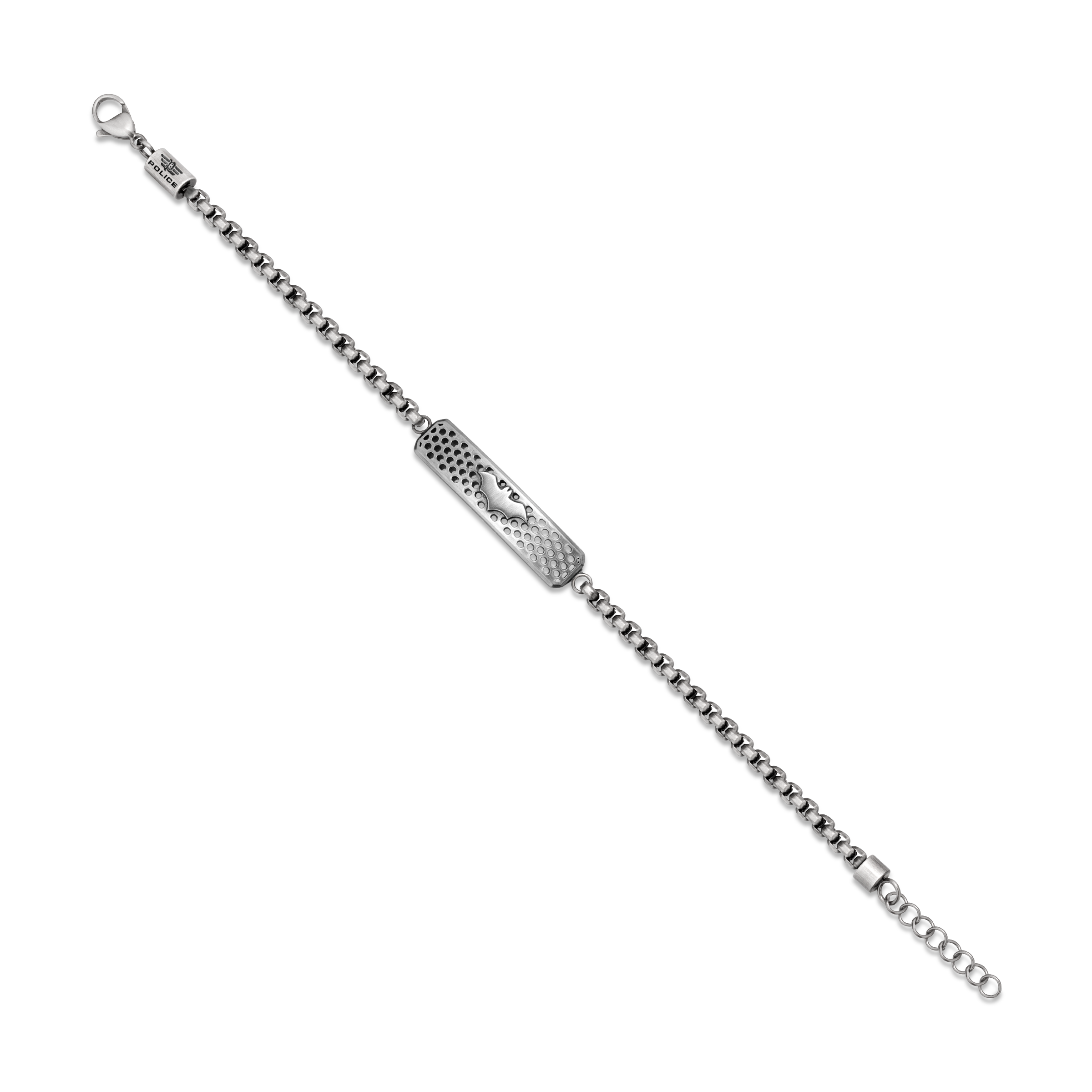 Police Protector Limited Edition Antique Stainless Steel Bracelet with Bat Motif