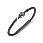 Police Webslinger Limited Edition Gunmetal Bracelet with Black Leather Strap