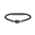 Police Webslinger Limited Edition Gunmetal Bracelet with Black Leather Strap