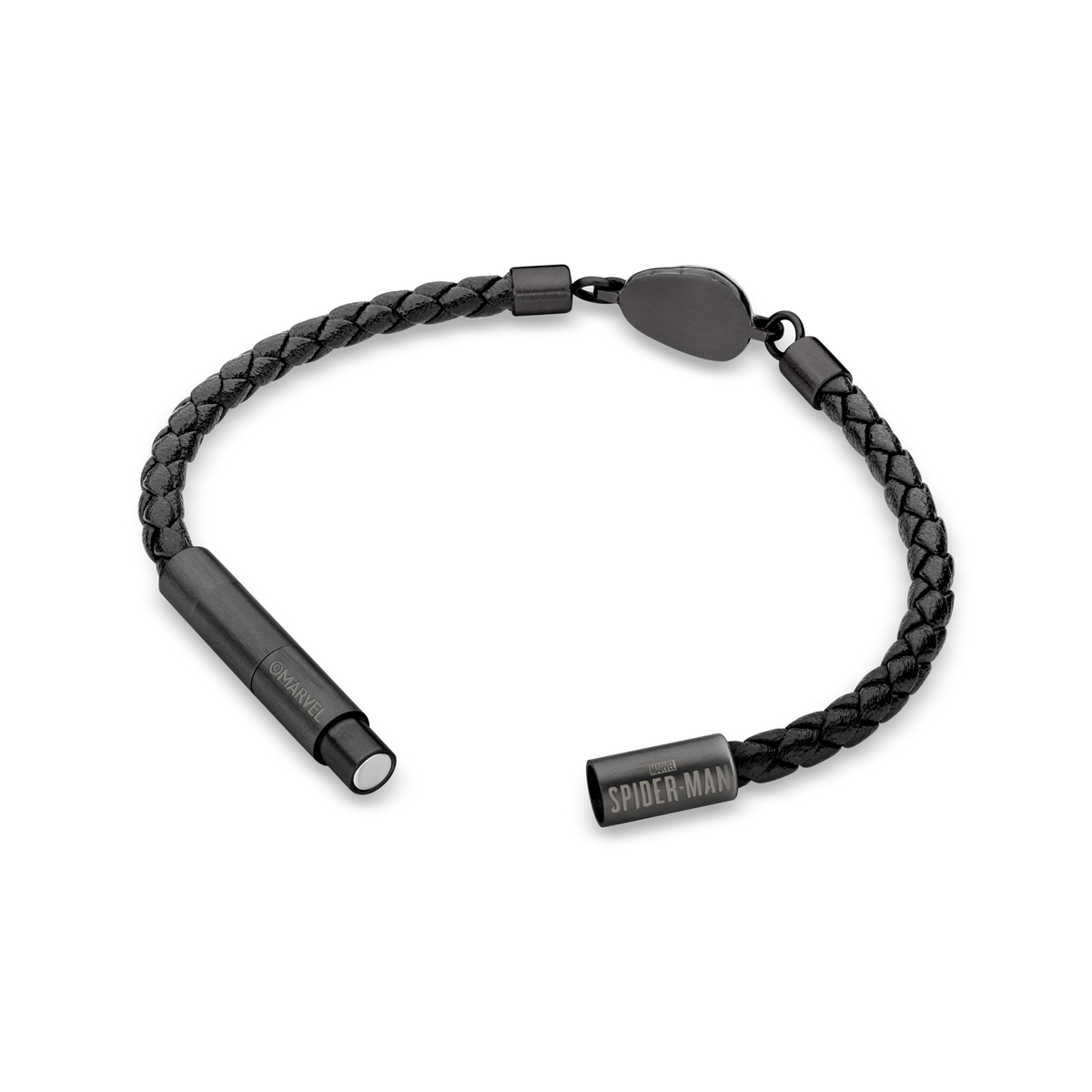 Police Webslinger Limited Edition Gunmetal Bracelet with Black Leather Strap Police Webslinger Limited Edition Gunmetal Bracelet with Black Leather Strap