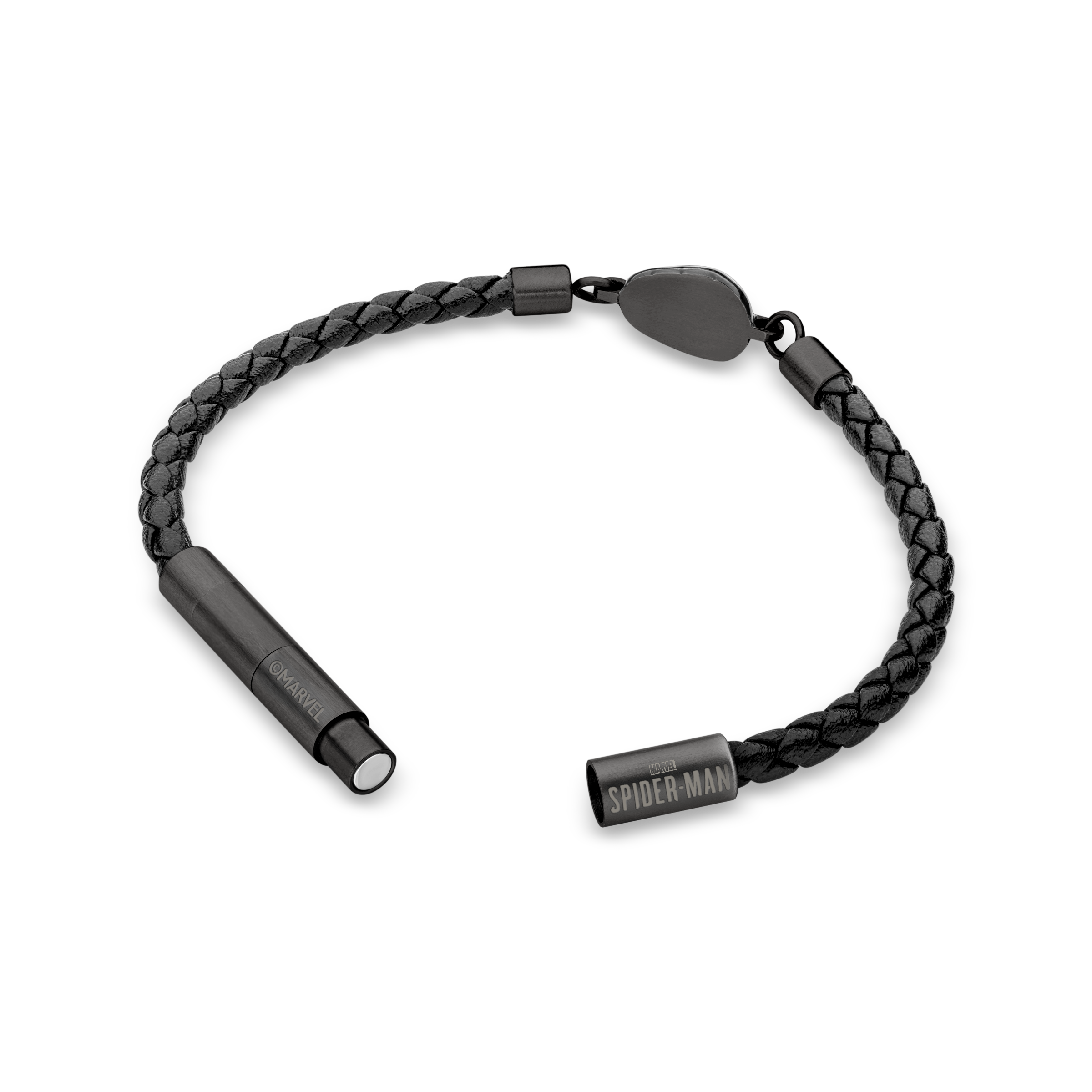 Police Webslinger Limited Edition Gunmetal Bracelet with Black Leather Strap