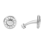 Police Fluted Stainless Steel Cufflinks with Multi-P Emblem