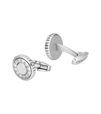 Police Fluted Stainless Steel Cufflinks with Multi-P Emblem
