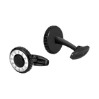 Police Fluted Men's Black & Silver Multi-P Emblem Cufflinks