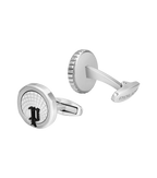 Police Horizon Stainless Steel Black Cufflinks with P Logo Rim