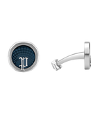 Police Horizon Stainless Steel Grey Cufflinks with P Logo Rim