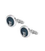 Police Horizon Stainless Steel Grey Cufflinks with P Logo Rim