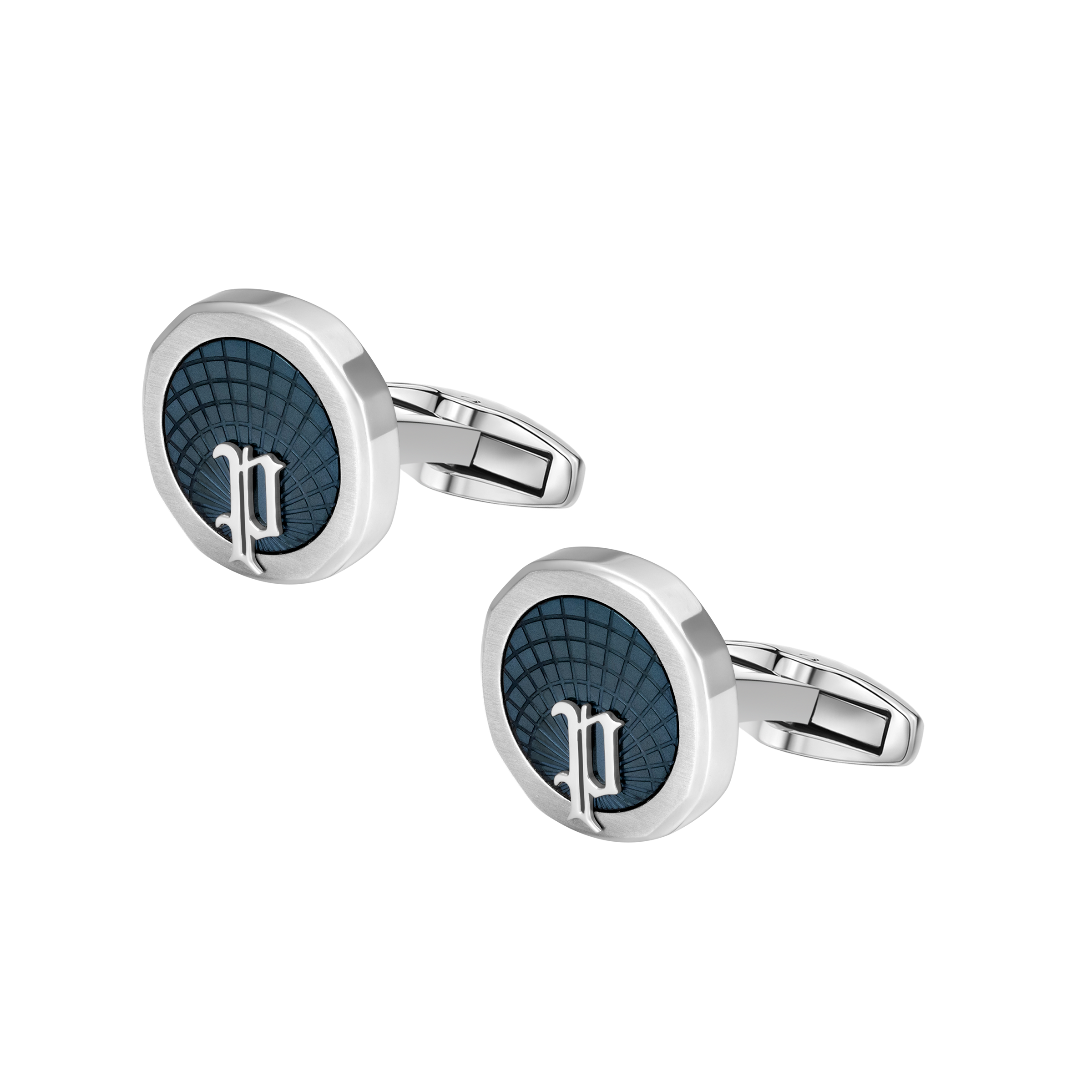 Police Horizon Men's Stainless Steel & Grey P Logo Cufflinks