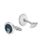 Police Horizon Stainless Steel Grey Cufflinks with P Logo Rim