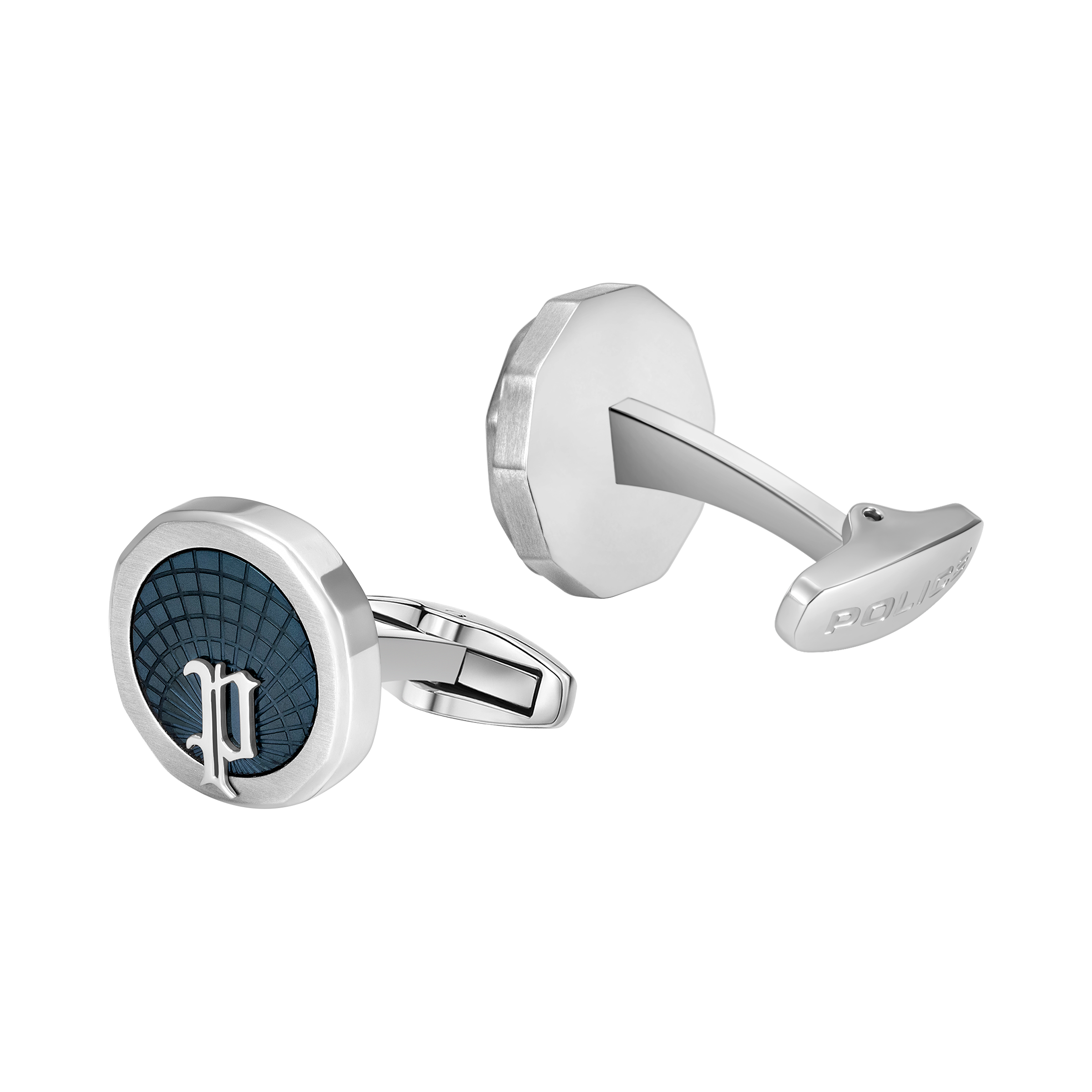 Police Horizon Men's Stainless Steel & Grey P Logo Cufflinks