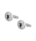 Police Guard Black P Logo Fringe Cufflinks