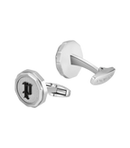 Police Guard Black P Logo Fringe Cufflinks