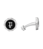Police Guard Black P Logo Fringe Cufflinks
