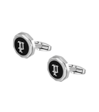 Police Guard Black P Logo Fringe Cufflinks