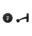 Police Guard Full Black, P Logo Fringe Cufflinks