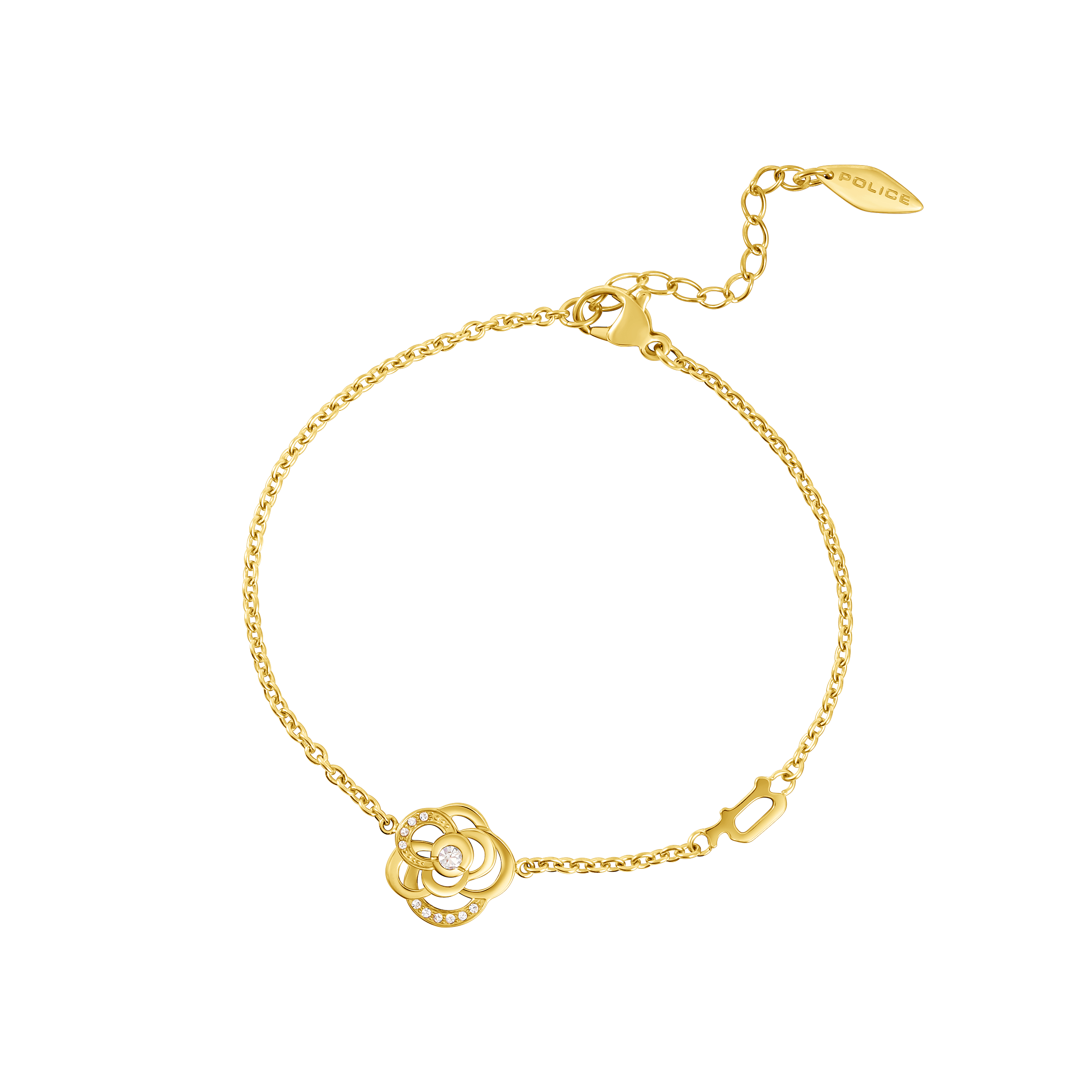 Police Stonerose Floral Crystals Bracelet
