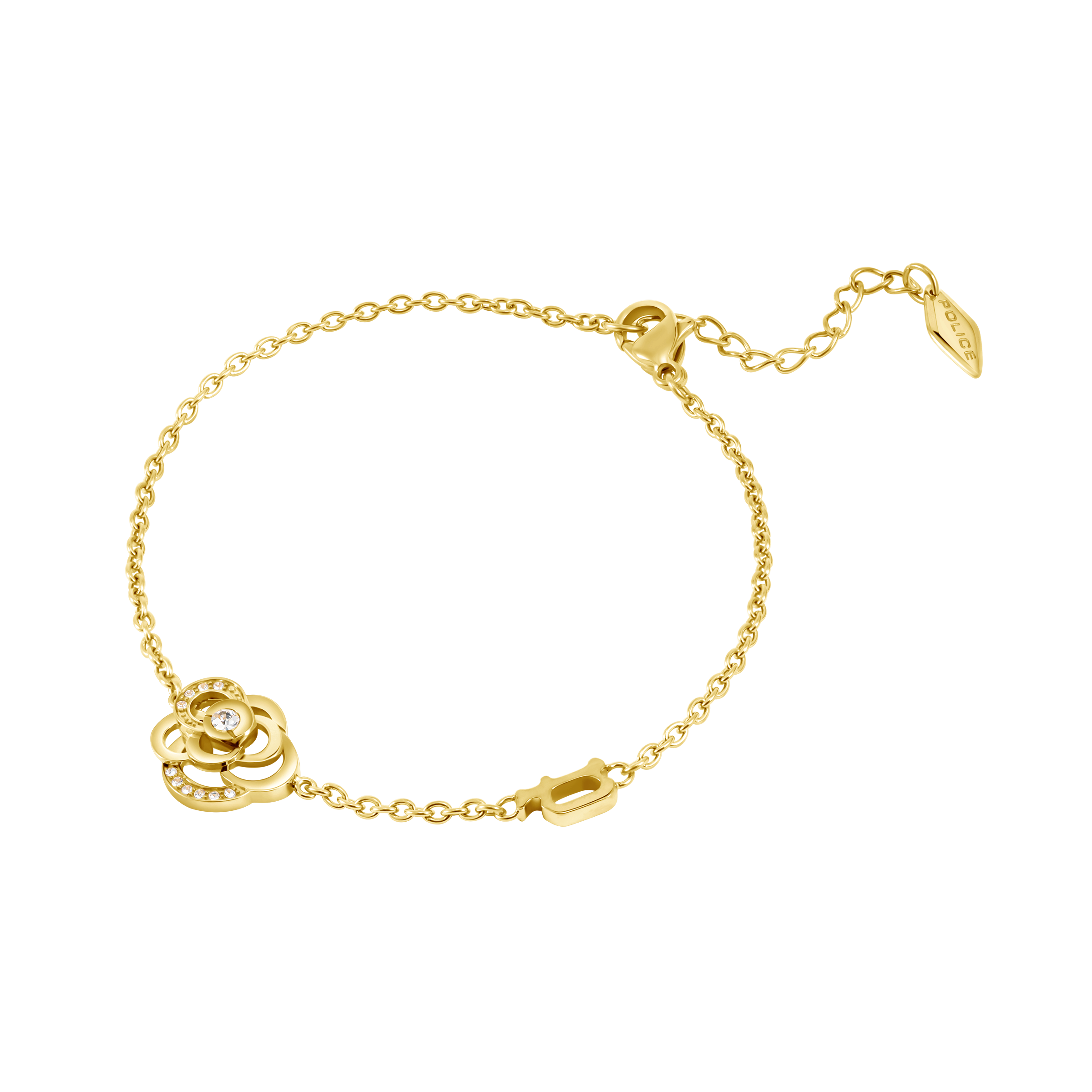 Police Stonerose Floral Crystals Bracelet