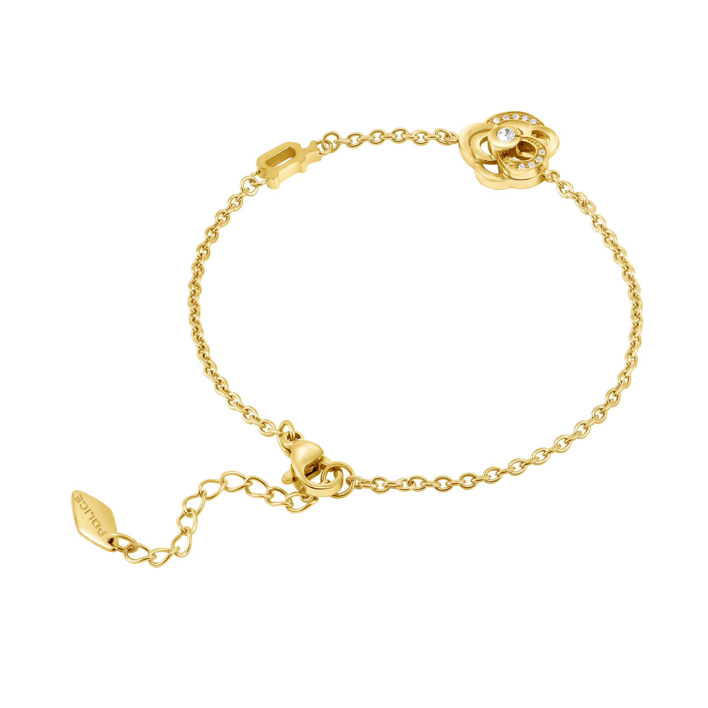 Police Stonerose Floral Crystals Bracelet