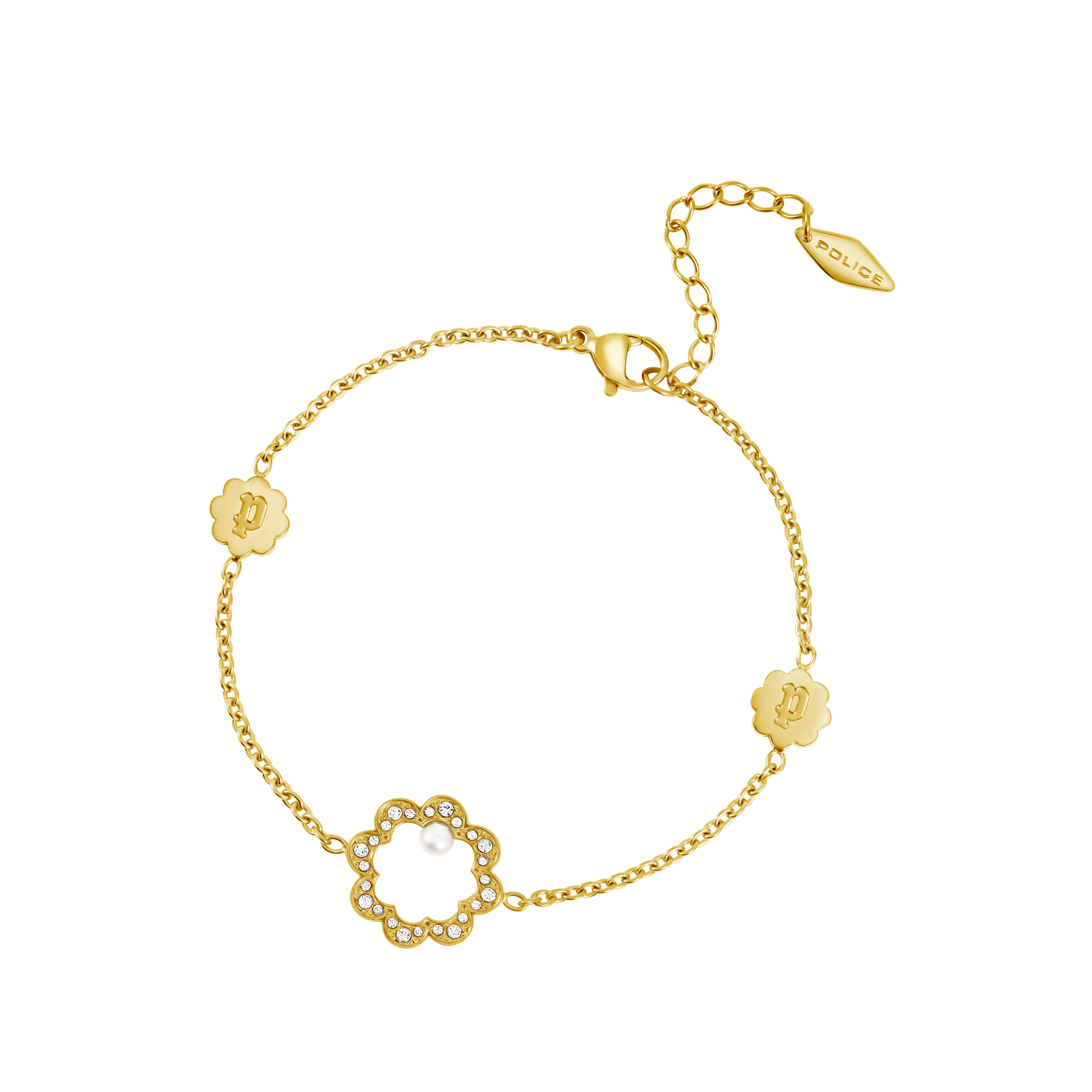 Police Opulent Pearl Bead Crystals Bracelet