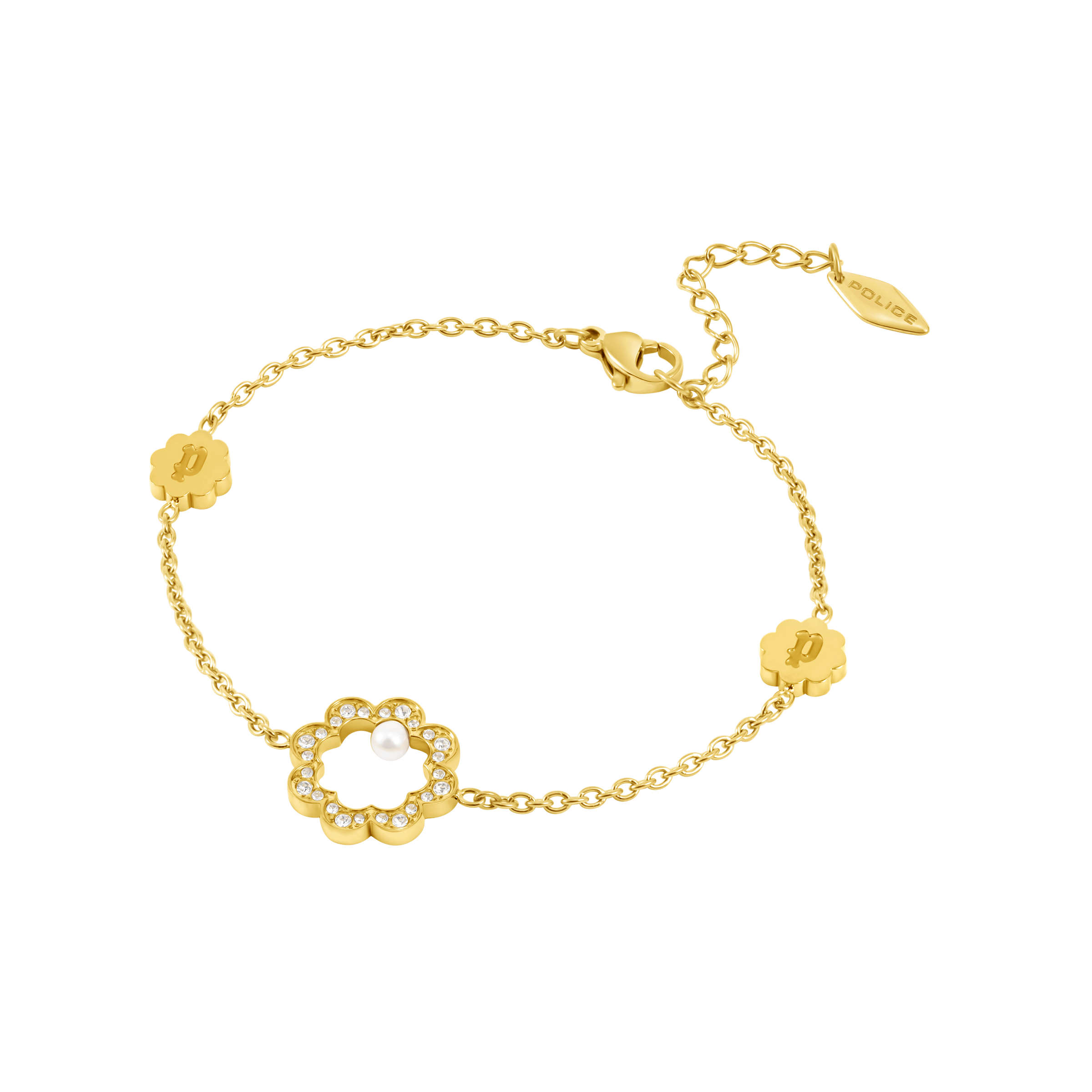 Police Opulent Pearl Bead Crystals Bracelet