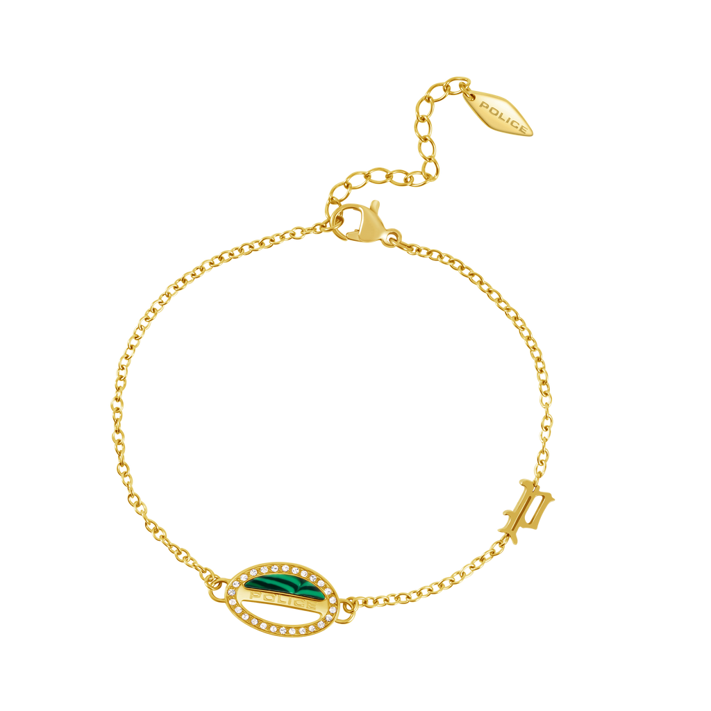 Police Ellipse Malachite Mop Bracelet
