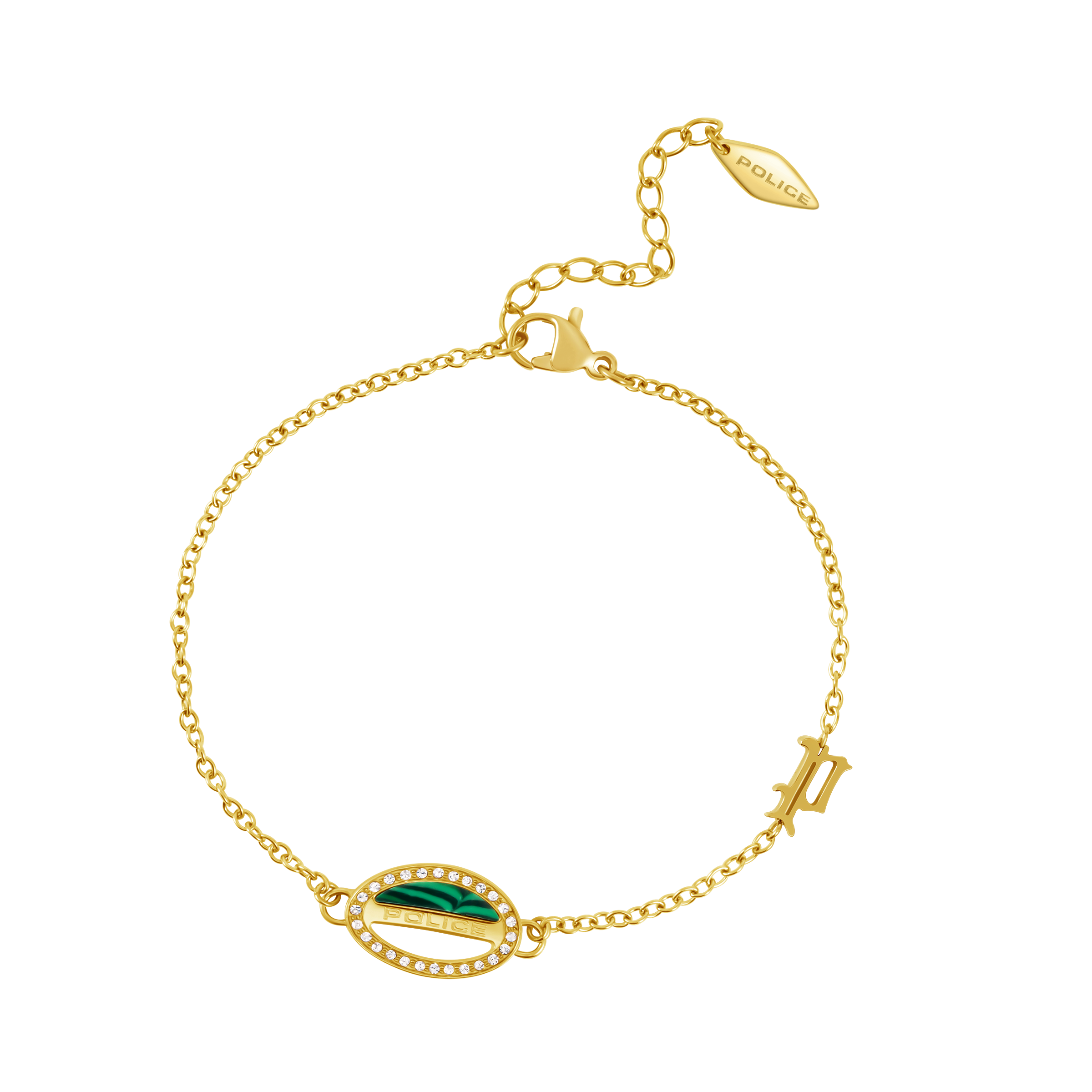 Police Ellipse Malachite Mop Bracelet