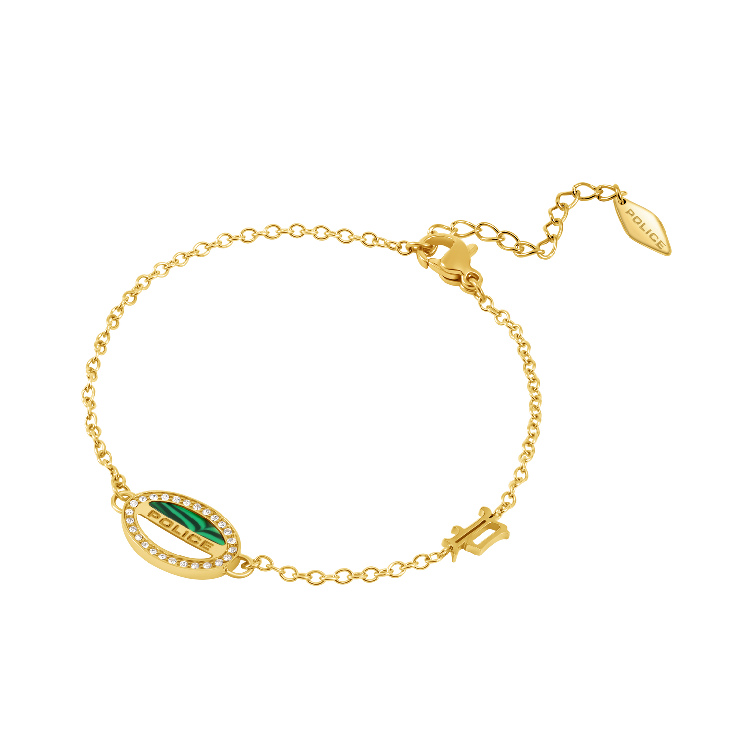 Police Ellipse Malachite Mop Bracelet