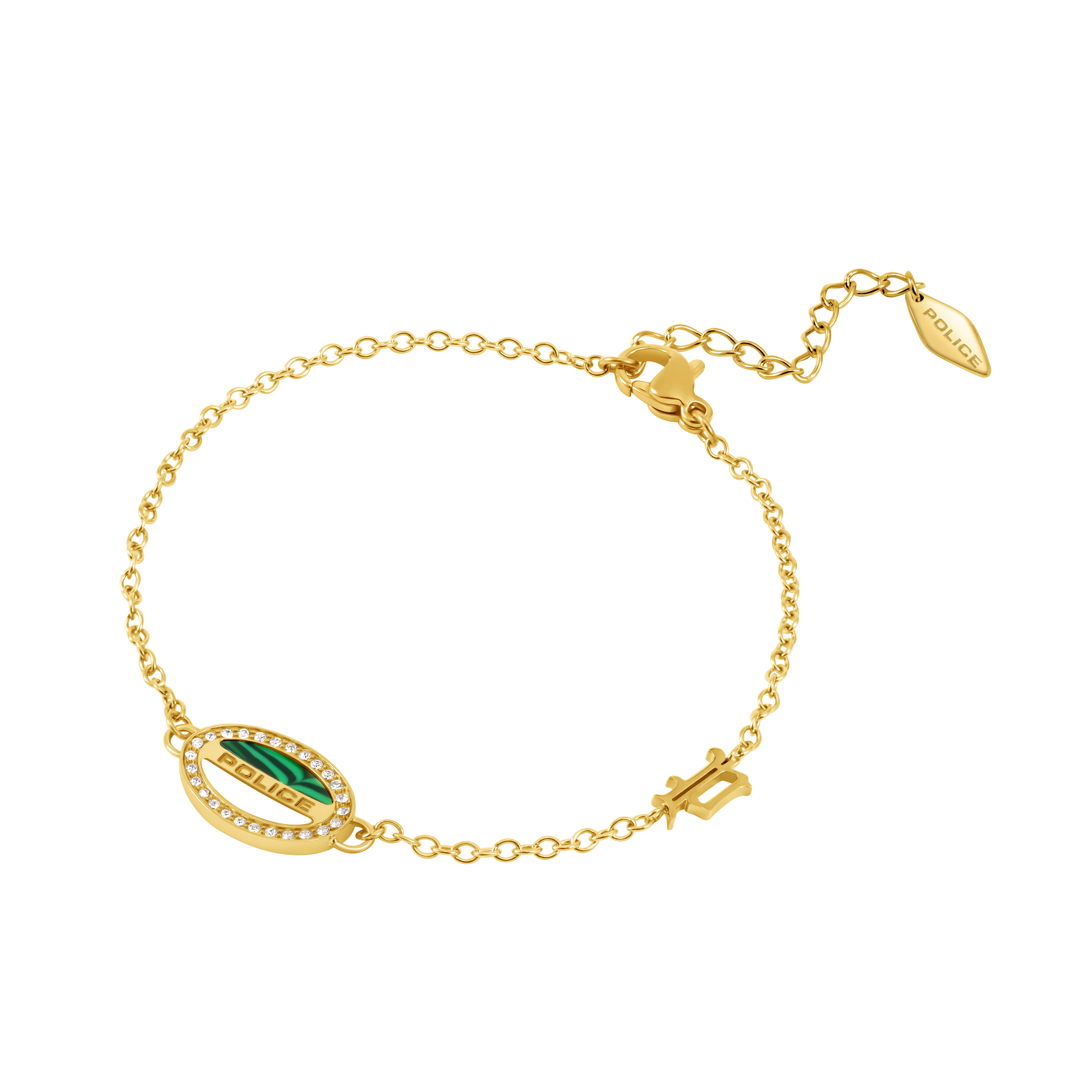 Police Ellipse Malachite Mop Bracelet