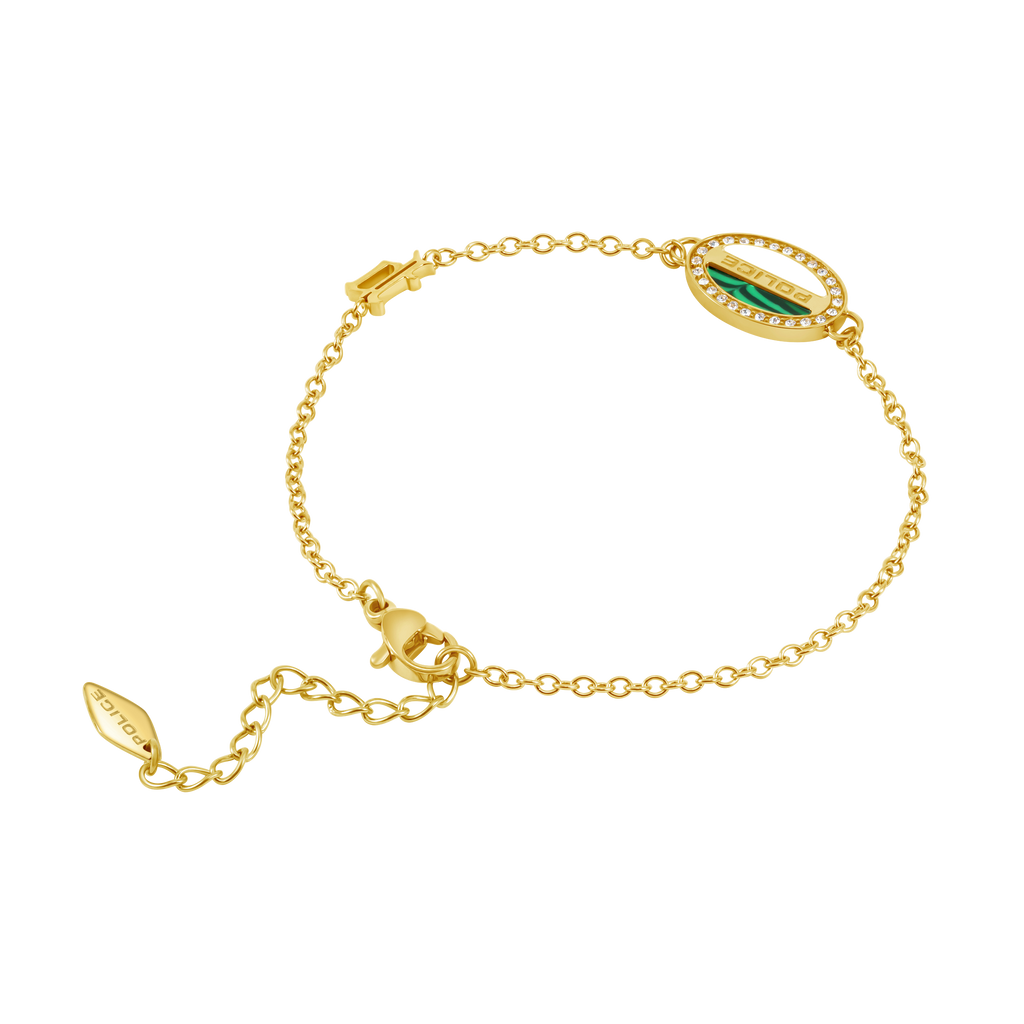 Police Ellipse Malachite Mop Bracelet