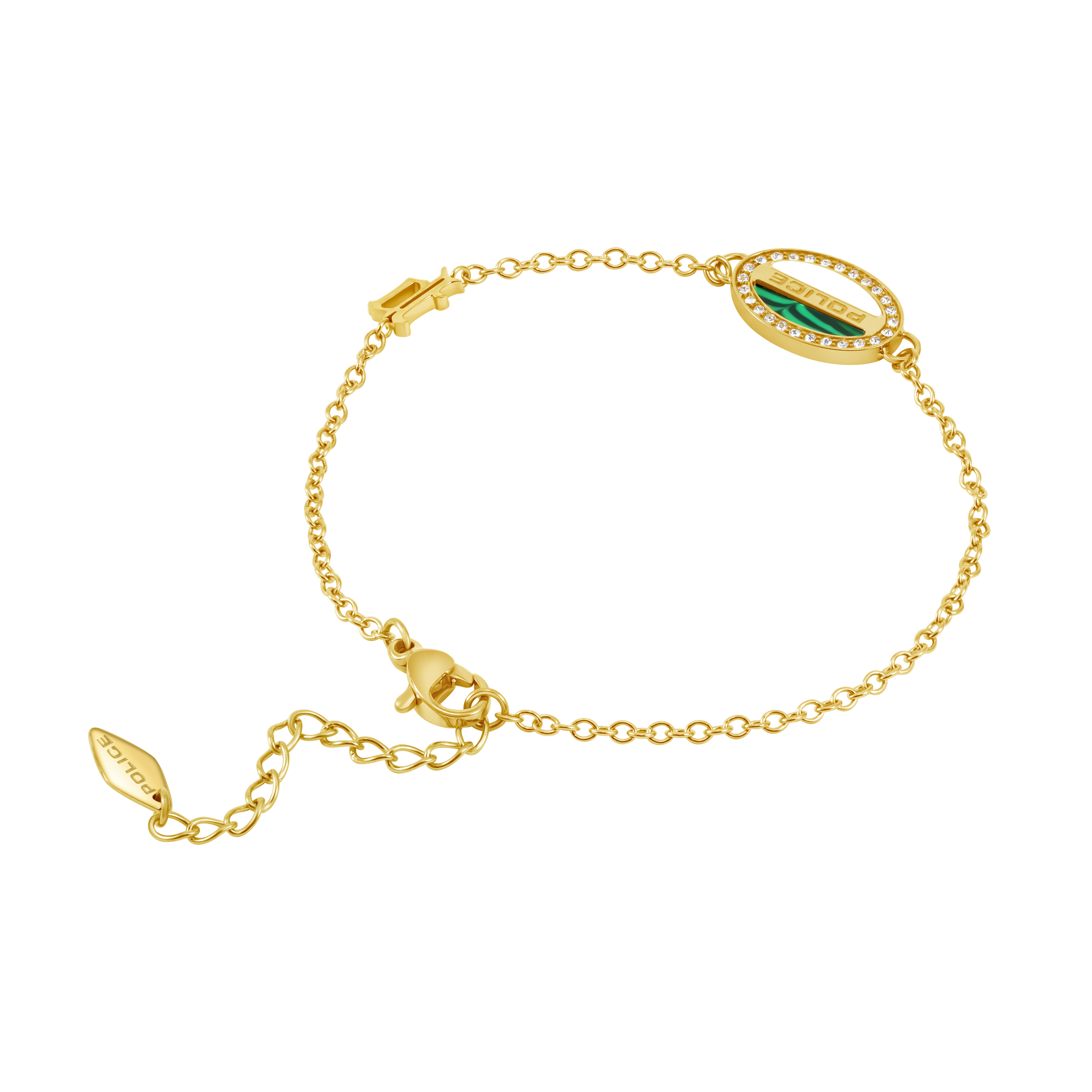 Police Ellipse Malachite Mop Bracelet