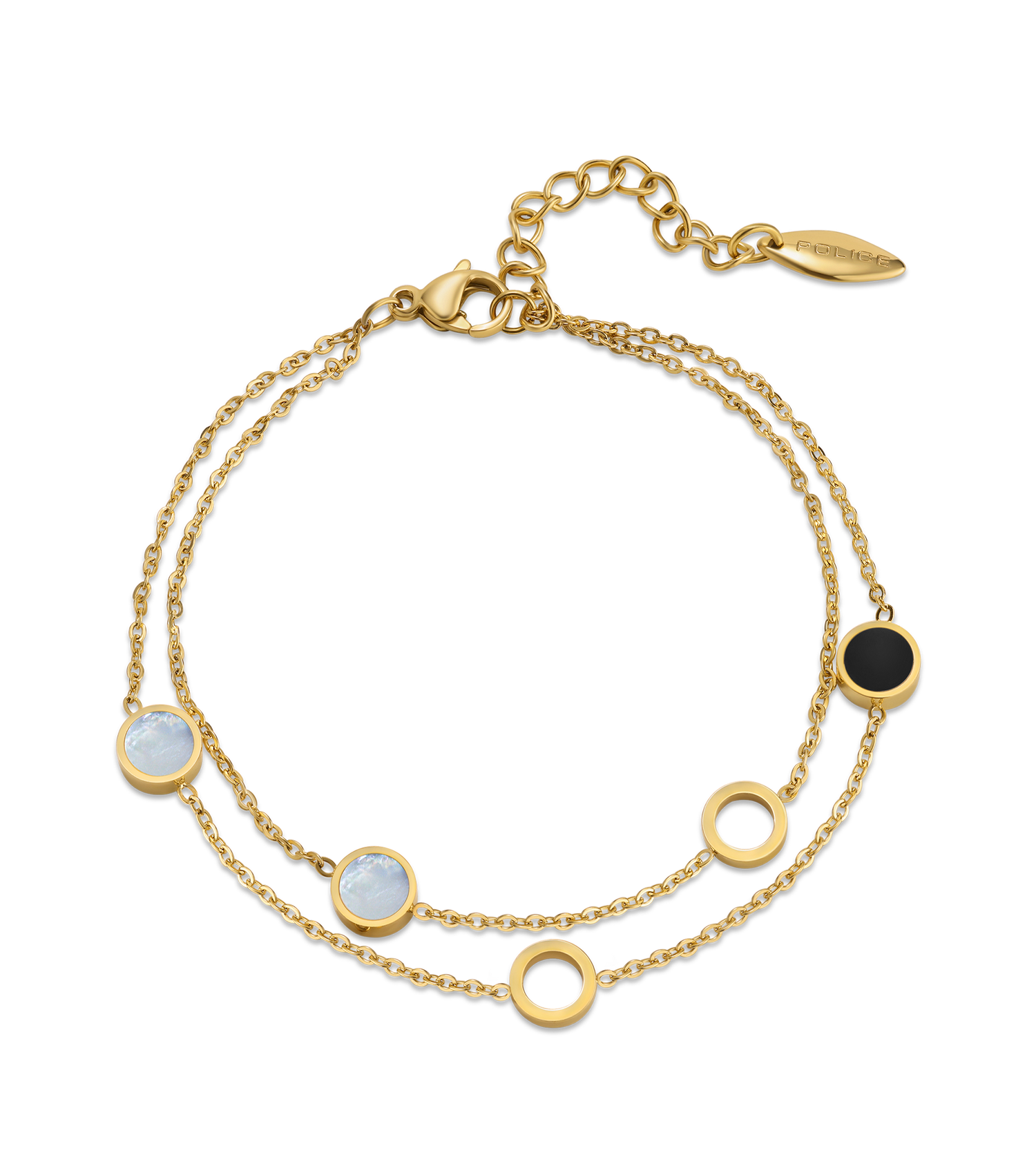 Police Aurora White & Black Inlay Bracelet