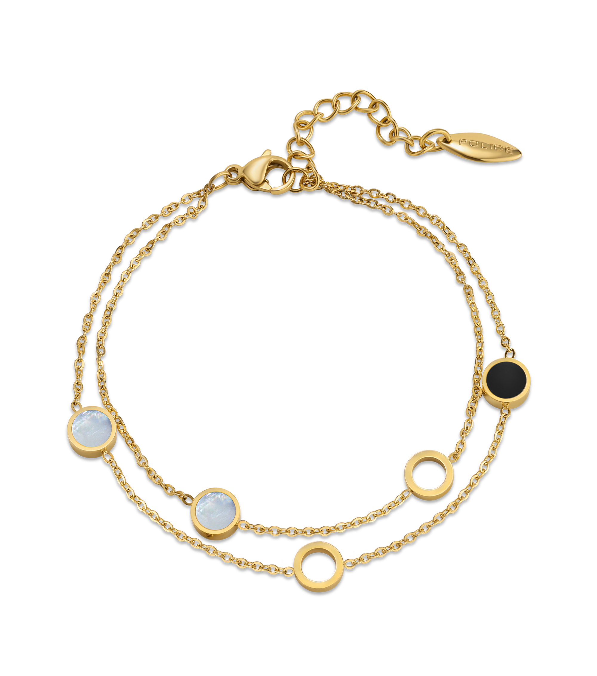 Police Aurora White & Black Inlay  Bracelet